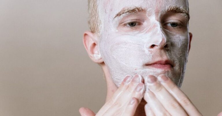 Cleanser - Man With White Powder on Face