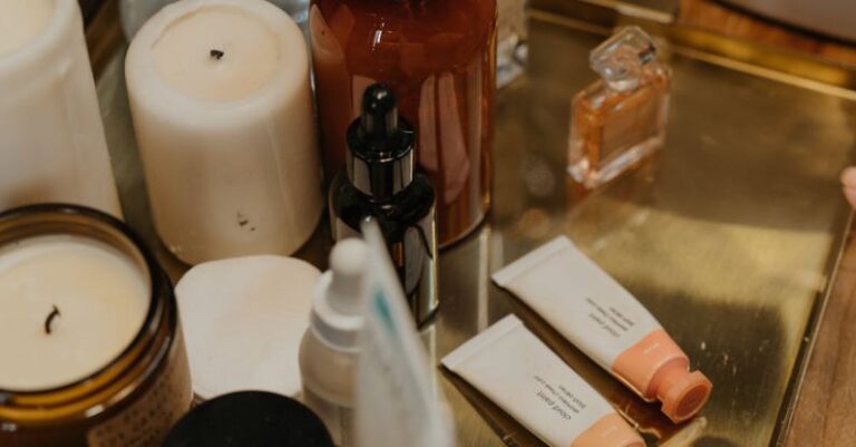 Serums - White and Brown Bottles on Brown Wooden Table