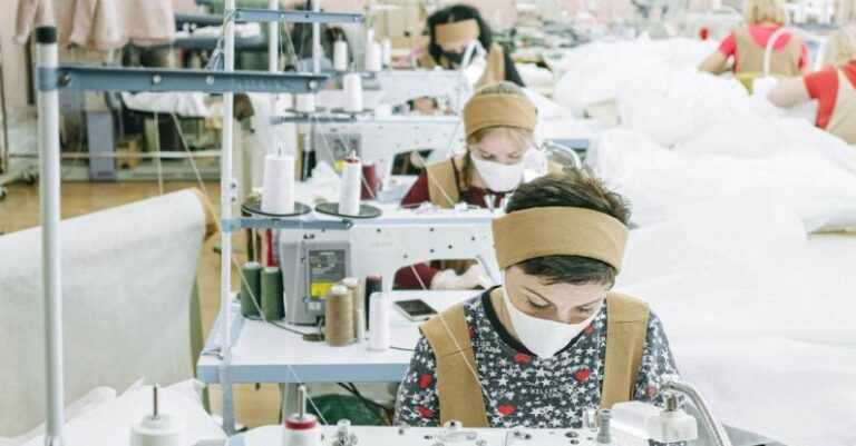 Masks - Women Wearing Face Masks Working in a Sewing Factory