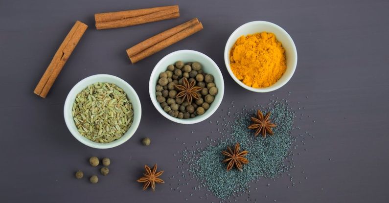 Ingredients - Assorted Spices Near White Ceramic Bowls