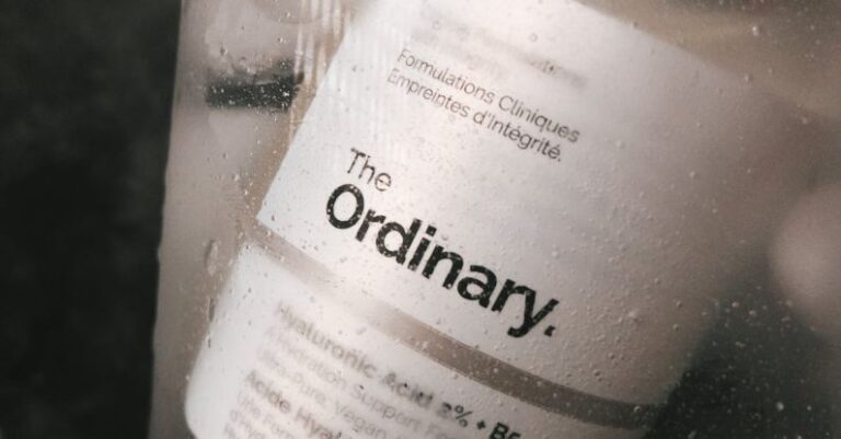 Hyaluronic Acid - Dropper Bottle of The Ordinary Hyaluronic Acid 2 + B5 in a Glass of Cold Water